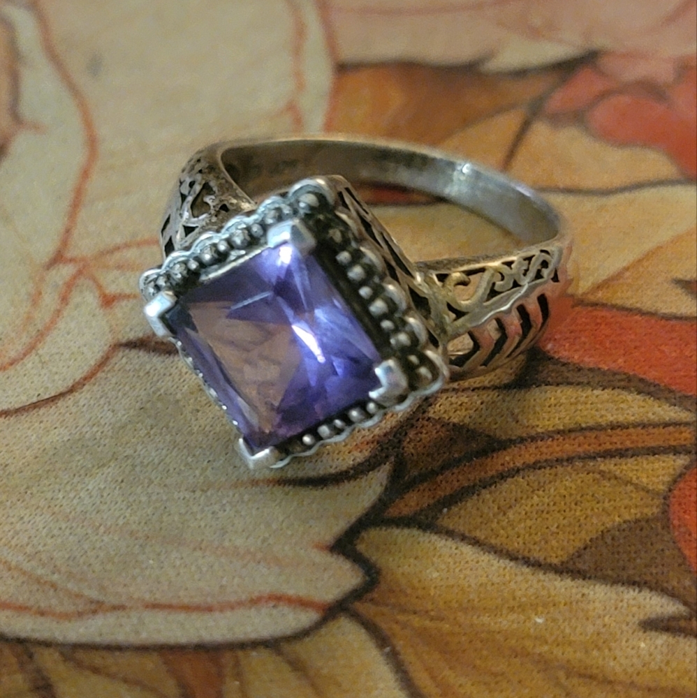 silver amethyst ring